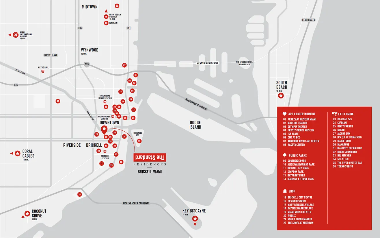 The Standard Residences Brickell - Location